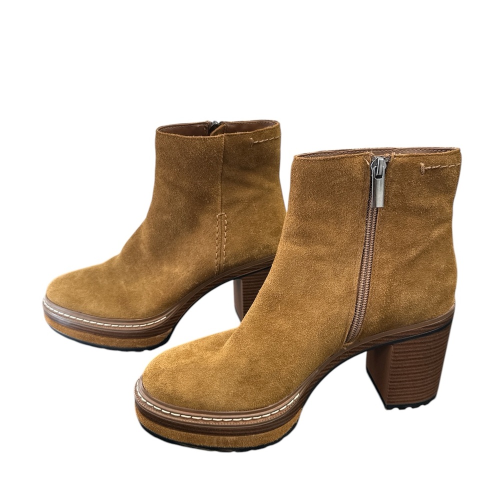 Steve Madden Shaniya Brown Chestnut Suede Ankle Western Boots Booties 8 concert - Picture 4 of 6